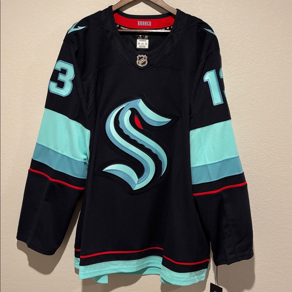 Authentic Premium Seattle Kraken Hockey Jersey. #13 Tanev. Size 60 (XXXL) NWT.